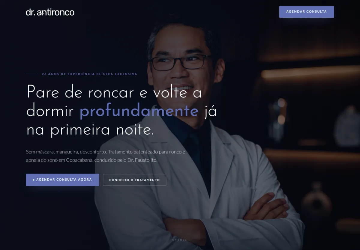Página do Dr. Fausto Ito, tratamento de ronco e apneia