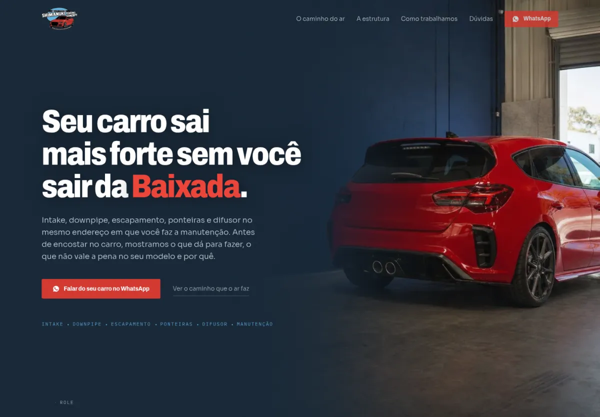 Página da Shimanuki Racing